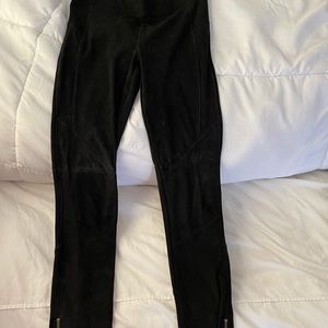 Suede leggings with ankle zippers